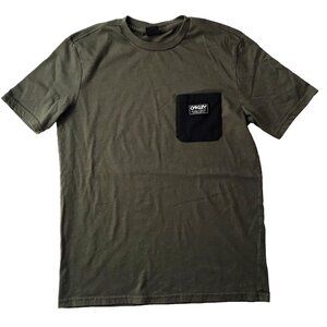 Oakley Shirt Mens Small Regular Fit Green Black Skater Surf Military Grunge Y2K